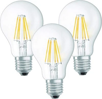 3er Set 8 Watt LED Leuchtmittel Glühbirne E27 Filament 3000K E27001-3 Trango  - Bild 1 von 4
