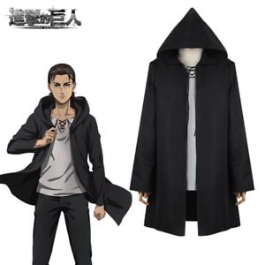 Anime Attack On Titan Eren Jaeger Cosplay Mid Length Trench Coat Men's Outfits