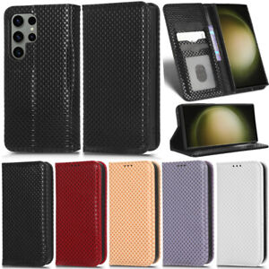 Plaid Wallet Flip Cover Case For Samsung Galaxy A23 A13 A53 A04S S22 S23 Ultra