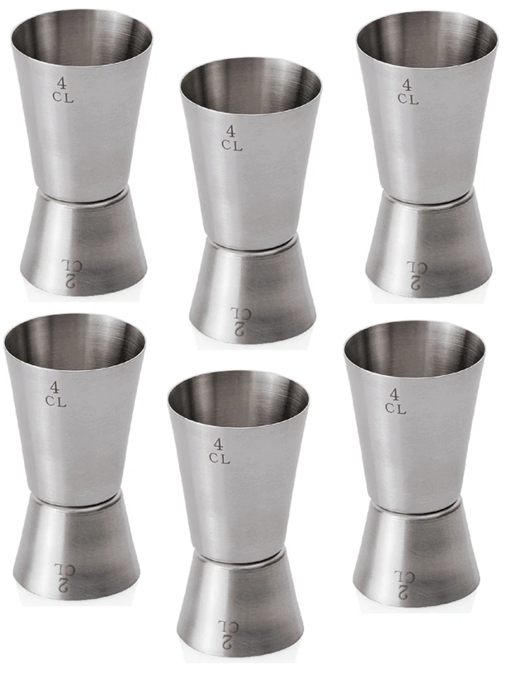 TAMLED 6 Stück Doppelmaß 4cl 2cl Cocktaildoppelmaß Barmaß Doppelmessbecher Jigger