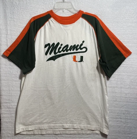 Varsity Classics NCAA Miami Hurricanes Shirt Embroidered Patch Short Sleeve L Cover