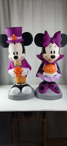 NEW Mickey Mouse and Minnie Mouse Halloween Lighted Blow Mold Set of 2 - Disney - Picture 1 of 7
