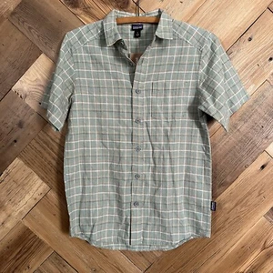 NWT Boys Patagonia Plaid Back Step Shirt Green Size Large 12 Hemp Organic Cotton - Picture 1 of 7