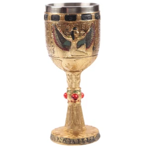 Egyptian Isis Goblet Fantasy Decorative Wing Goddess Isis Gothic Design Wine Cup - Picture 1 of 3
