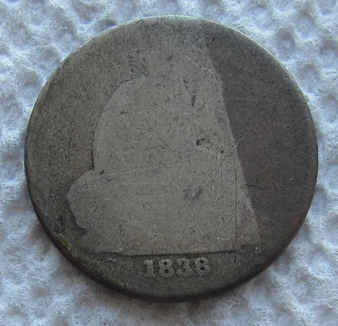 1838-O No Stars Seated Liberty Dime Rare Key Date New Orleans Worn Hole Filler Cover
