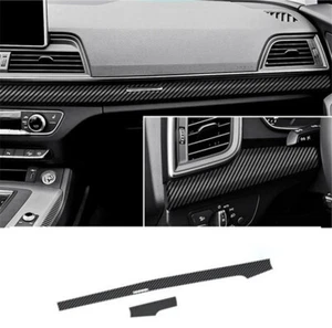 For Audi Q5 2018-2025 Carbon Fiber Central Console Instrument Strip Sticker Trim - Picture 1 of 5