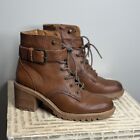 Zodiac Womens Gemma Brown Leather Combat & Lace-up Boots Size 7.5 M