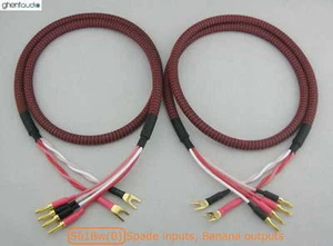 S01Bw(B) (1m 3ft)--Pair HIFI Canare Bi-Wire Speaker Audio Cable 2xSpade 4xBanana - Picture 1 of 3