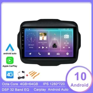 9" 4+64 Android 10 Car Stereo Radio for Jeep Renegade 2015-2018 GPS Carplay DSP - Picture 1 of 12