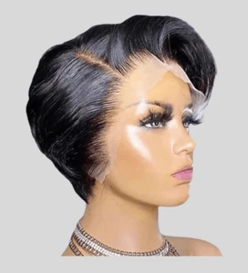 Pixie Cut Short Bob Wig Remy Brazilian Human Hair - Picture 1 of 8