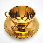 Vintage Royal Winton . Ceramic Gold Tea Cup and Saucer Made In England