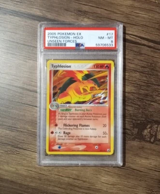Typhlosion 17/115 EX Unseen Forces Holo Rare Pokemon - PSA 8 NM - MT - Image 1 of 2