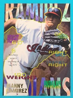 1995 Fleer #145 Manny Ramirez Cleveland Indians BASEBALL Card O7 - Image 1 of 2