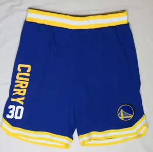 GOLDEN STATE WARRIORS MENS BASKETBALL SHORTS 2XL BLUE STEPH CURRY 30 OFFICIAL - Picture 1 of 4
