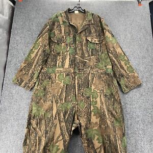 Rebark Coverall Mens Extra Extra Large Brown Camouflage Chest Pockets Woodland