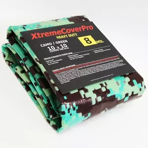 Cubierta protectora multipropósito LONA 10' x 10' CAMUFLAJE 8 mil con ojal - Imagen 1 de 3