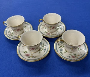 Lenox Morning Blossom Bone China Cup And Saucer Set Of 4 - Picture 1 of 10