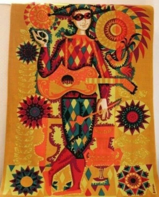 Alain CORNIC (né en 1920) Arlequin Tapisserie signée en bas à droite 116x81,5cm - Photo 1/2