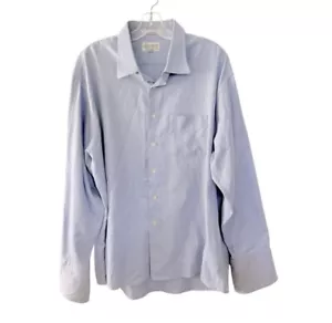 Harry Rosen J.P Tilford Blue Striped Cotton Button Up Shirt Men Sz 17.5 Canada - Bild 1 von 12