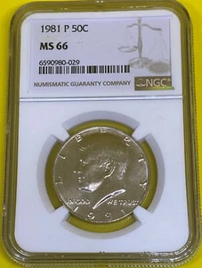 1981 P  Kennedy Half Dollar NGC MS66 - Picture 1 of 6
