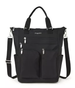 Baggallini Backpack Shoulder Tote Bag All Set 3-in-1 Black NWT RFID NEW $130 - Picture 1 of 10