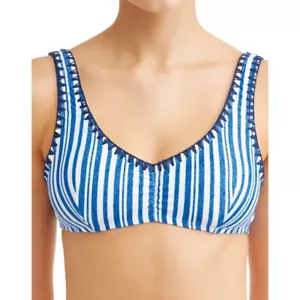 No Boundaries Juniors' Denim Stripe Swimsuit Top Bikini L 11/13 Swim Separate - Picture 1 of 4