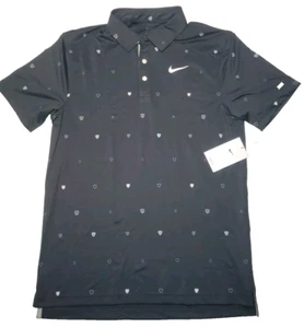 Nike Golf Mens Dri-FIT Player Printed Polo Shirt Size Small Black FREE SHIP $75 - Picture 1 of 6