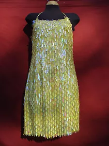 Neu mit Etikett BCBG MaxAzria gelb zitrone Pailletten Kleid Größe 8 - Bild 1 von 12