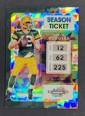 Boleto de temporada 2021 Panini Contenders Optic Aaron Rodgers Cracked Ice #'d/22 Foto 1 de 2