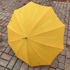 Vintage Yellow Nylon Umbrella Made In Japan  - Picture 1 of 16