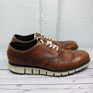 Cole Haan Zerogrand Budapester Oxford C14493 Schuhe britisch hellbraun Leder Größe 10M - Bild 1 von 9