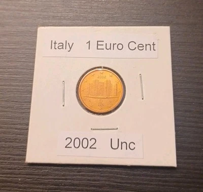 Italy 1 CENT EURO 2002 KM-210 x 1 Pcs Italian Castle UNC World Currency COIN#163 - Image 1 of 2