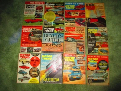 12 1961 issues MOTOR TREND CAR MAGAZINE PONTIAC TEMPEST F-85 THUNDERBIRD LOT - Image 1 of 4