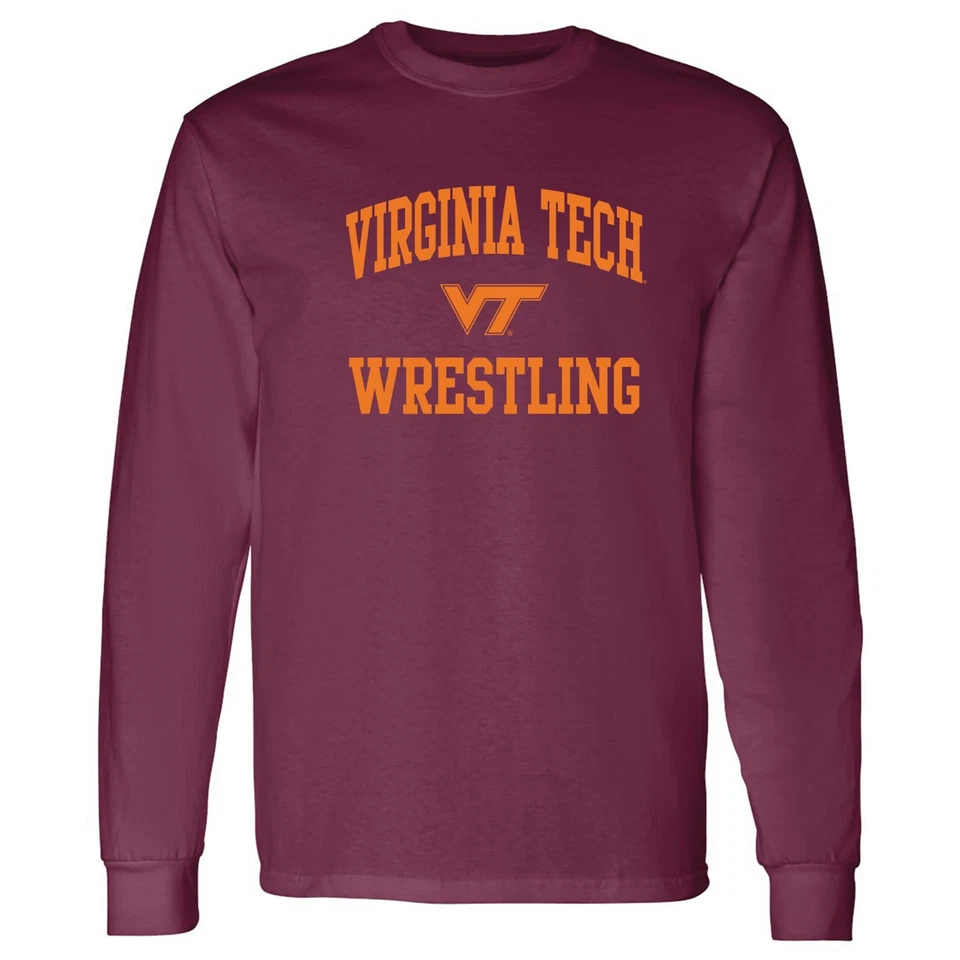 Virginia Tech Arch Logo Wrestling Long Sleeve - Maroon - Image 1 of 4