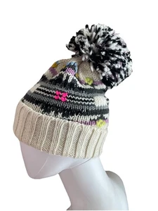 Free People Cozy Up Chunky Knit Pom Pom Beanie Hat One Size Apres Ski Boho - Picture 1 of 7