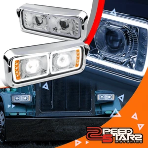 Proyector de faros de señal DRL completos LED cromados para 81-19 Freightliner Kenworth - Imagen 1 de 10