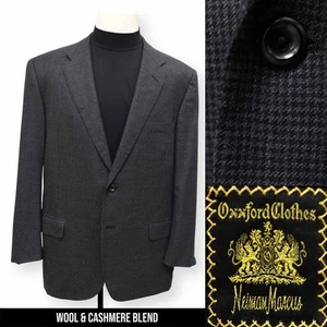 OXXFORD CLOTHES mens gray black HOUNDSTOOTH sport coat suit jacket blazer 44 R - Picture 1 of 16