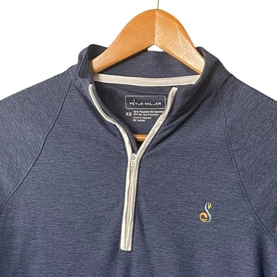 Camisa de golf Peter Millar Streamsong Resort para mujer XS azul marino 1/4 cremallera pulóver Foto 1 de 4