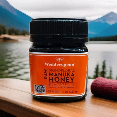 CUCHARA DE BODA MIEL DE MANUKA NUEVA ZELANDA MIEL DE MANUKA CRUDA KFACTOR 16+ 8 oz Kosher Foto 1 de 4