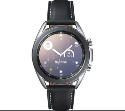 Samsung Galaxy Watch3 SM-R855F 41mm Mystic Silver Stainless with Black Strap - Image 1 of 4