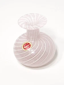 Vintage 3¼” Murano Pink And White Latticinio Vase - Picture 1 of 10