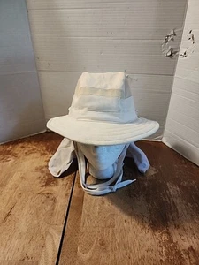 Equator Expedition Series Fedora Safari Hat Men M Fitted White Canvas Outdoor - Picture 1 of 11