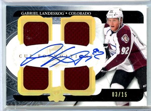 2011-12 The Cup Foundations Quad Jersey Auto Autograph Gabriel Landeskog RC /15