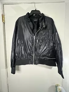 🔥 Members Only Nylon Black Bomber Jacket Womens Size Large 🔥 - Picture 1 of 9