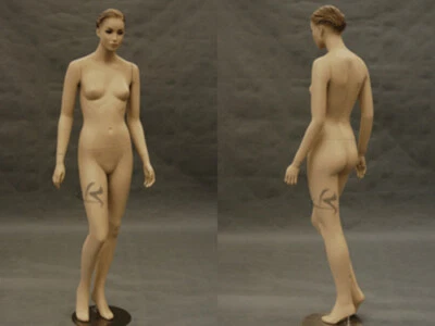 Maniquí femenino de fibra de vidrio tono carne color vestido forma exhibición #MD-AC3F Foto 1 de 3