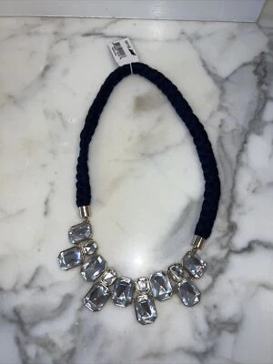 NUEVO CON ETIQUETAS Cookie Lee Collar Gargantilla Cuerda y Estrás Azul Marino Foto 1 de 4