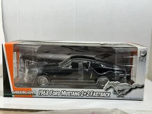 Greenlight 1968 Ford Mustang GT 2+2 Fastback schwarz 1:18 Diecast Modell 12843 #37 - Bild 1 von 8
