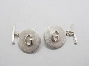 Gemelli con lettera - G - in ARGENTO 925 - iniziale - alfabeto - polsino camicia - Picture 1 of 7