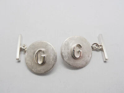 Gemelli con lettera - G - in ARGENTO 925 - iniziale - alfabeto - polsino camicia - Immagine 1 di 4