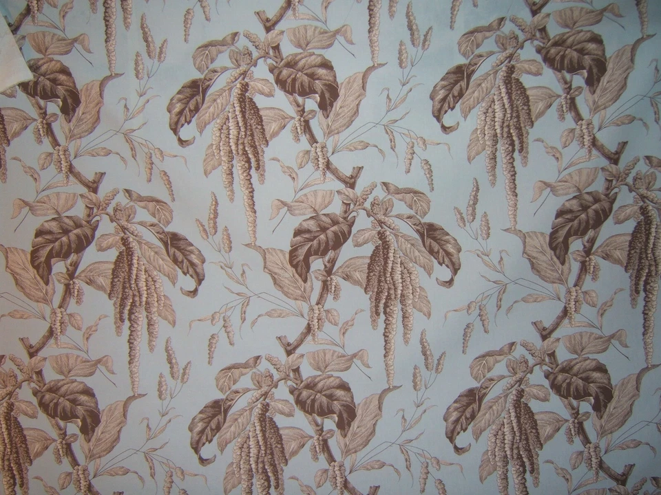 Lee Jofa, Camille, Floral, By The Yard., Color Sky Blue with Brown - Image 1 of 3